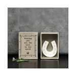 East of India MINI Matchbox Lucky Horseshoe Porcelain Gift Wishing you all the luck in the world | Keepsake Gift | Letterbox Gift