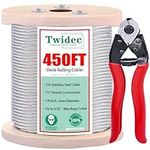 Twidec/450ft 1/8" Deck Railing Cabl