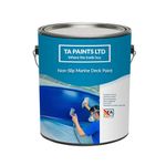 T A Paints Ltd Non Slip Marine Boat Deck Paint Durable Anti Slip Coating Ideal For Boats Barges Ideal for Wood Metal Concrete Plywood & Timber (2.5L BS 18 B 25 Grey)