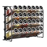 CHARMDI Spice rack，4 Tier Spice Rack Free Standing Spice Rack Organiser without Jars Metal Seasoning Rack for Kitchen, Countertop, Cupboard, Pantry, (Black)