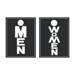 Anne Print Solutions® Men & Women Washroom Toilet Stickers Self Adhesive Vinyl for Bathroom Combo Pack of 8 Pcs Size 4.5 Inch* X 6 Inch* Multicolour