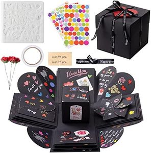int!rend Scatola Regalo con Foto Personalizzabile - Confezione Regalo Sorpresa - Idea Regalo Fai da Te con 5 Stencil per Anniversari, Regalo per Migliore Amica o Amico