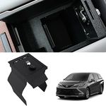 TUOJUE Center Console Safe Gun Safe Box Hidden Storage Fit for Toyota Sienna 2021-2023, with 4-Digit Combo Lock, Center Console Organizer