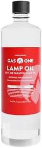 Gas One Liquid Paraffin Lamp Oil – 32oz - 1 qt. Clear Oil Lamp – Multifunctional Lamp Oil Smokeless Odorless Indoor Ideal for Lamps, Lanterns, Tiki Torch – Superior Seal and Safe Packaging