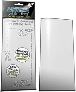 LightDims White Dims Self Adhesive Dimming/Softening Sheets for Harsh LED Lights Medium Size (2 Sheets) Subtle Warm Color & a Free Mystery Gift Sheet (3 Sheets Total). Packaging May Vary