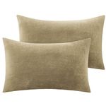 BEDELITE Flannel Pillow Cases Queen Size Set of 2, Super Soft Fleece Pillow Case Cover with Zipper for Bedroom, Sofa, Couch,Luxury Cozy Fuzzy Velvet pillow shams for All Seasons(20x30 Inches,Camel)