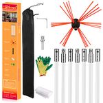 Bluesea 23 Feet Chimney Sweep Kit, Ergonomic Chimney Cleaning Kit, Extends Up to 23 Feet, Chimney Cleaner, Chimney Cleaning Tools, Chimney Cleaning System with Chimney Brush, 7 Flexible Chimney Rods