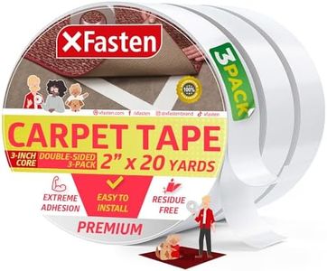 XFasten Double Sided Tape Carpet Tape, Removable, 2 Inches X 20 Yards (3-Pack), 2 Sided Floor Tape For Area Rugs And Carpets