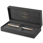 Parker Sonnet Ballpoint Pen | Stainless Steel with Gold Trim | Medium Point | Handwriting Pens & Stationery Supplies | Black Ink | Gift Box