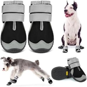 Pezluxe Dog Shoes for Large Dogs, Breathable Dog Boots for Hot Pavement, Anti-Slip Dog Booties for Hardwood Floors, Waterproof Paw Protectors for Summer Walking Hiking Winter Snow Outdoor-Black,8