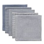 DII Everyday Kitchen Collection Assorted Dishcloth Set, 12x12, Stonewash Blue, 5 Count