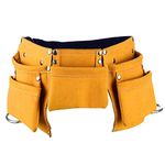 MYCreator Multi-Pockets Kids Tool Belt, Children's Leather Tool Belt Construction Tool Pouch Bag Apron with Adjustable Strap for Boys Girls Costumes Dress Up Role Play (Yellow)