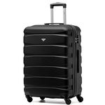 Flight Knight Lightweight 4 Wheel ABS Hard Case Medium Suitcase Approved for Over 100 Airlines Including easyJet, British Airways, Ryanair, Jet2, Emirates & Many More - Check-in Medium Size 25"