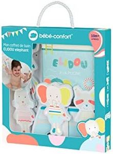 Bébé Confort - Juego de juguetes de baño para bebé Elidou el Elefante, Libro y puzzle de baño