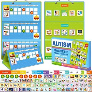 QUOKKA Visual Schedule for Kids With Autism - 145 Reward Chore Chart for Multiple Kids - Behavior Routine Toy for Autistic Children Age 5-7 ADHD Tools - Responsibility Board Autism Learning Material
