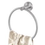 HITSLAM Brushed Nickel Towel Ring for Bathroom, SUS304 Stainless Steel Hand Towel Holder Wall Mounted, Modern Simple Round Kitchen Hand Towel Ring with Hardware Accessories