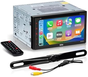 BOSS Audio Systems BCPA9690RC Car Stereo System - Apple CarPlay, Android Auto, 6.75 Inch Double-Din, Touchscreen, Bluetooth, Backup Camera, Radio Receiver, DVD CD Player