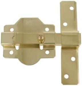 Amig - Cerrojo de Sobreponer para Puertas de Entrada o Traseras Mod. 1P | 88 x 131 mm | Pasador de Alta Seguridad | Pestillo sin Llaves | Acero Dorado