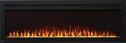 Napoleon Purview 60 - NEFL60HI - Wall Hanging Electric Fireplace, 60-in, Black, Glass Front, Glass Crystal Ember Bed, 3 Flame Colors, Use with or Without Heat