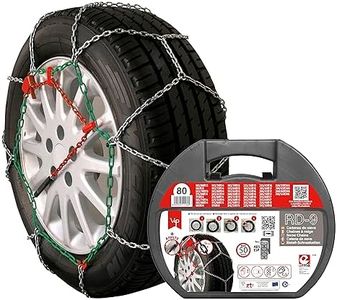 VIP RD9 Chaînes à Neige Métalliques 9 mm, Taille N ° 80, Set de 2, Gants Inclus