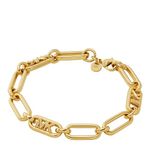 Michael Kors Women's Premium MK Statement Link 14K Gold-Plated Empire Link Chain Bracelet, MKJ828500710