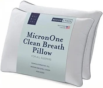 Ella Jayne - MicronOne Premium Shell, Breathe Clean Pillows, Down Alternative Fill, Medium Density For Side, Stomach & Back Sleepers, King - 2 Pack