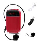 Portable Bluetooth Voice Amplifier, Rechargeable Wired Mini Speaker with Microphone, Use in Classroom, Meeting, Promotions and Outdoor Activities, for Teachers, Tour Guides, Coaches and More(Red)