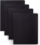 WORLD TRAVELER Eccolo Simply Black Lined Journal with 256 Premium Pages (Set of 4 Notebooks, Large 8x10-inches)
