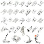 TOVOT 32PCS Domestic Sewing Machine Presser Feet Set Sewing Machine Foot for Singer Brother Low Shank Sewing Machines