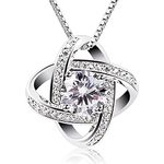 B.Catcher Women Necklaces Sterling Silver Cubic Zirconia Pendant Gemini Necklace