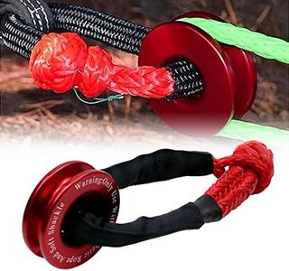 RULLINE UTV ATV SUV Truck Recovery Essential Accessories - Synthetic Winch Rope and Snatch Ring Soft Shackle Set | Winch Accessories (41000 lb, Red Ring & Red Shackle)