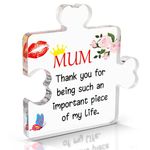 LOOPES Gifts for Mum Acrylic Puzzle Plaque Mum Birthday Gifts From Daughter And Son,Touching Sayings Personalised Mum Presents Best Mum Gifts Ideas Christmas Gifts