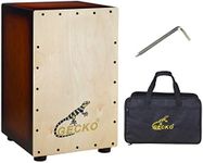 GECKO Wooden Cajon Stringed Percussion Box Gecko Pattern Hand Drum with Large Rubber Feet