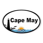 CafePress Cape May Lighthouse Oval Sticker Oval Bumper Sticker Car Decal