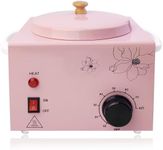 Portable Wax Warmer for Painless Hair Removal, Women Men Home Wax Heater, Wax Pot for Hair Removal, with Adjustable Temperature Set, 40pcs Wax Sticks (Pink-Single Pot)