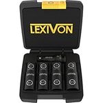 LEXIVON Lug Nut Impact Socket Set, 1/2-Inch Drive | Innovative 8-in-4 Flip Socket Design, Covers Most Commonly Used Inch & Metric Wheel Nuts | Cr-Mo Steel = Full Impact Grade (LX-110)