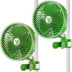 VIVOSUN 2-Pack AeroWave E6 Grow Tent Clip-on Fan 6”, Smart Wifi Control, US Patented Portable Indoor Fan, Strong Airflow but Low Noise, and Fully-Adjustable Tilt for Hydroponic Ventilation, Green