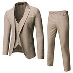 WULFUL Men's Suit Slim Fit One Button 3-Piece Suit Blazer Dress Business Wedding Party Jacket Vest & Pants Aquamarine