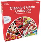 Pressman Classic 6 Game Collection - Contains Backgammon, Checkers, Chess, Tic-Tac-Toe, Snakes & Ladders, and Pahrcheesi, Multicolor