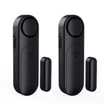 SECRUI Door Alarm Sensor, 2 Pack Wireless Window Door Open Contact Burglar Alarm Chime Anti-Theft 4 Modes 120dB Loud Enough Sticky pad Easy to Install for Your home Kids Safety Shop Security-Black