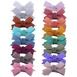 Tiny Bow Snap Hair Clip for Toddler Baby Girls Fine Hair Clips in Fringe Bangs Kids Hairbow (16 Colors)