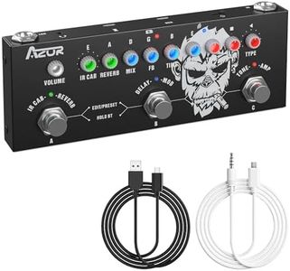 AZOR Multi Effects Guitar Pedal, 9 AMP Models & 8 IR Cab, Delay Reverb Distortion Overdrive, Rechargeable Portable Guitar Effects Processor, Support 3rd Party IR Loading, Bluetooth & Recording