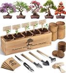 Avergo Bonsai Tree Kit – 5X Unique Japanese Bonzai Trees | Complete Indoor Bonsai Starter Kit for Growing Bonsai Plants with Tools & Planters – Gardening Gifts for Women & Men
