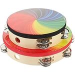 SUPVOX 2pcs Rainbow Tambourine Recording Tambourine Party Music Toy Toddler Hand Knock