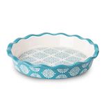 Wisenvoy Pie Pan Ceramic Pie Dish Turquoise Pie Plate Porcelain Deep Dish Pie Pan Non-Stick Pie Pans