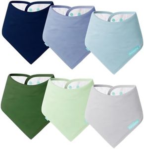 PurComfy SuperSoft Baby Bibs, Premium Bamboo Bandana Drool Bibs for Infant Boys & Girls, Adjustable Snap Bibs, 6-Pack