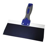 Warner 10" ProGrip Blue Steel Drywall Taping Knife, Soft Grip Handle, 10872