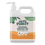 Pets Purest Scottish Salmon Oil For Dogs, Cats, Horse, Ferret & Pet - Pure Omega 3, 6 & 9 Fish Oil Food Treats Supplement for Natural Coat, Immune Support, Itchy Skin, Joint & Brain Health (2500ml)