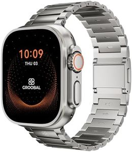 GROOBAL Titanium Band for Apple Watch Ultra 3/2/1 49mm & Series 11/10 46mm, Grade 5 Titanium Apple Watch Ultra Band for Men with Magnetic Clasp, DLC Coating for Ultra 3 Band, Gifts for Men