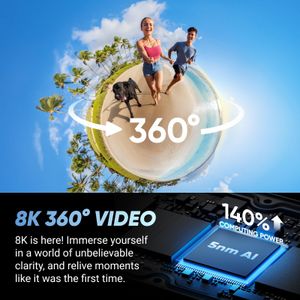 Insta360 X4 8K Waterproof 360 Action Camera – 4K Wide-Angle, Removable Lens Guards, AI Editing
